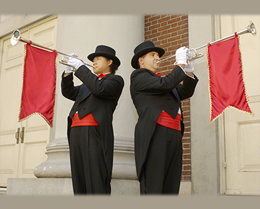 Tuxedos, Tophats and Tails with Red Bowtie & Cumberbund